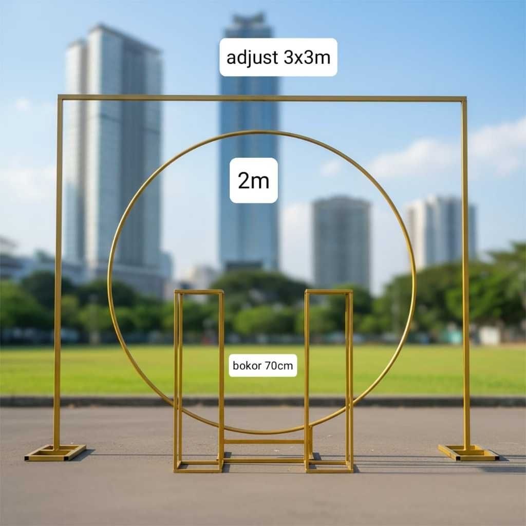 PAKET DEKORASI WEDDING TIANG GAWANG 3 X 3 Adjust LINGKAR DEKORASI STANDING FLOWER BACKDROP DEKORASI
