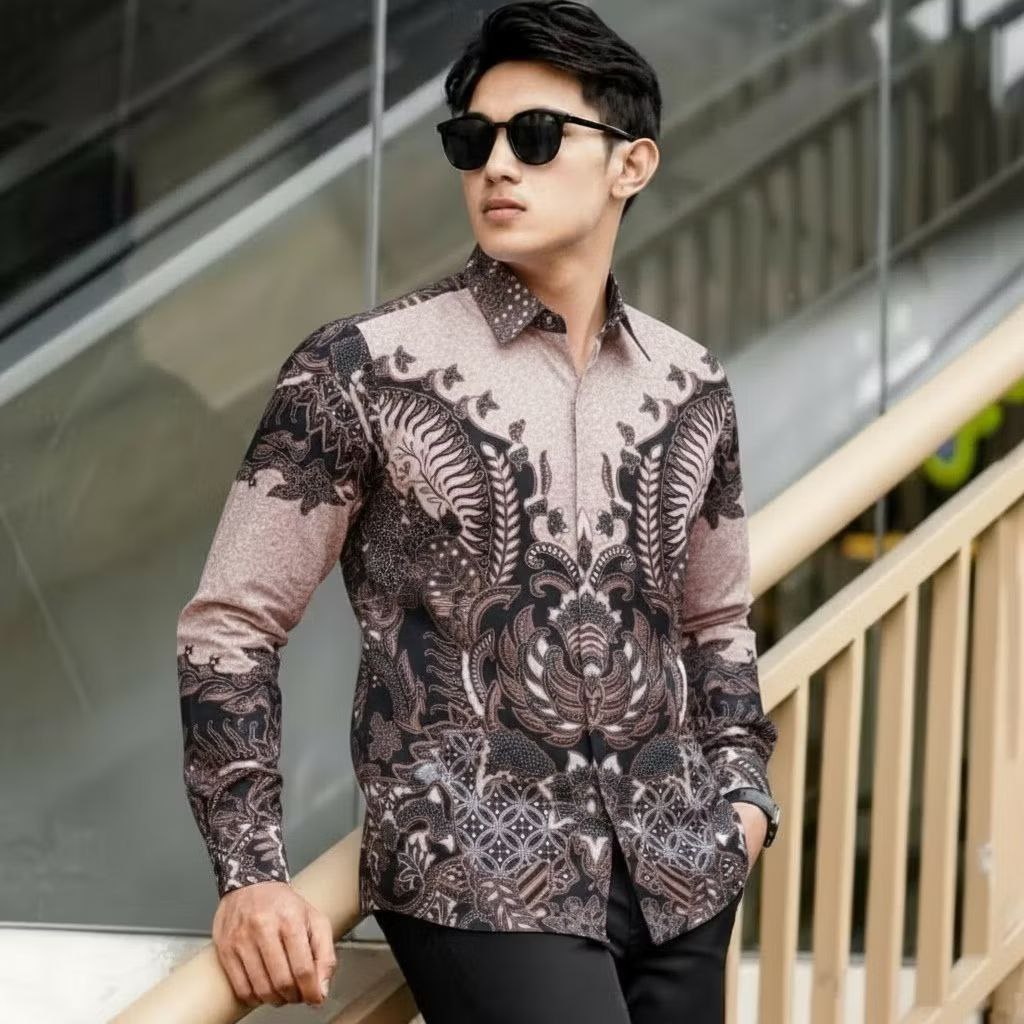 Alexander - Batik pria Kemeja Batik Lengan Panjang Slimfit Kekinian Baju Batik Cowok Murah M-XXL