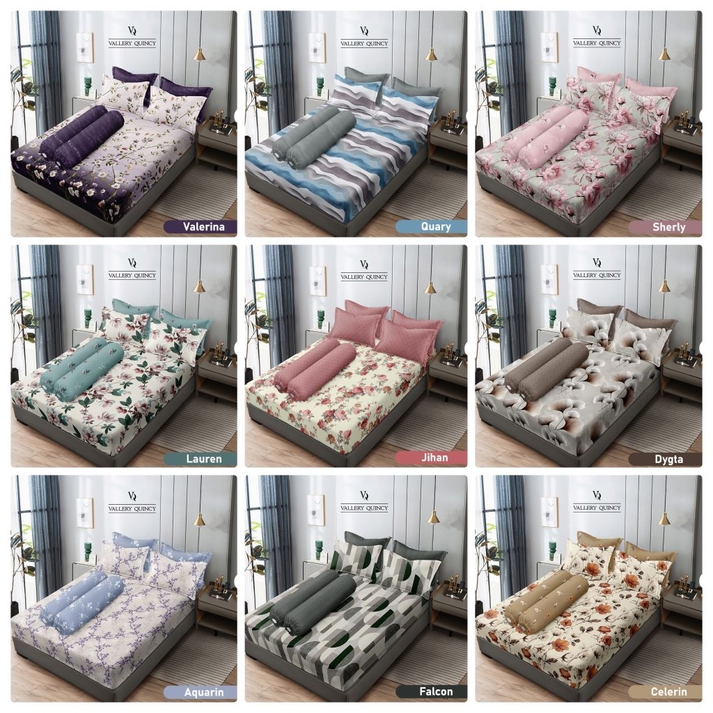 SEPRAI / SPREI VALLERY QUINCY 180x200, 200x200, 160x200 / VALERY PRINTING / SPREI KATUN JEPANG