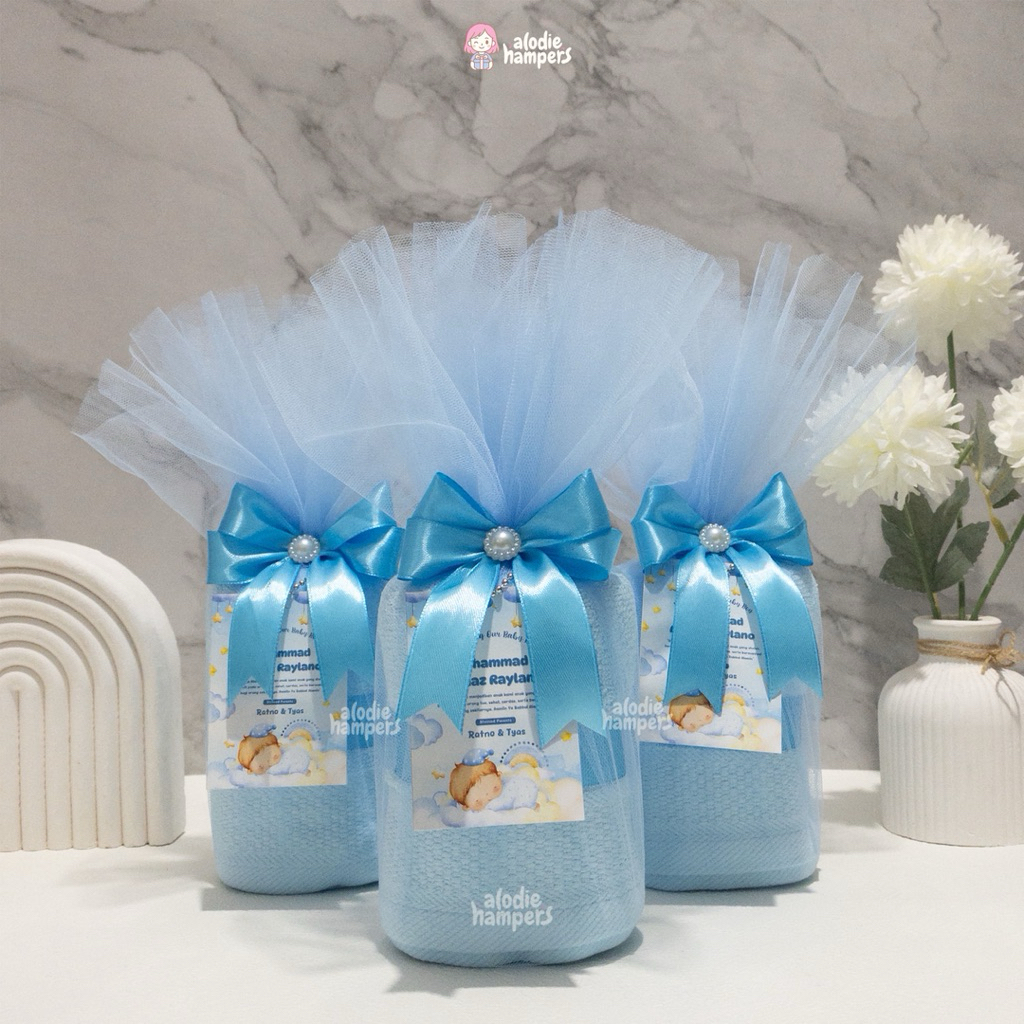 SOUVENIR HANDUK 30X70 - SOUVENIR HANDUK - SOUVENIR ULANG TAHUN - SOUVENIR TEAPAI - HAMPERS HANDUK - 