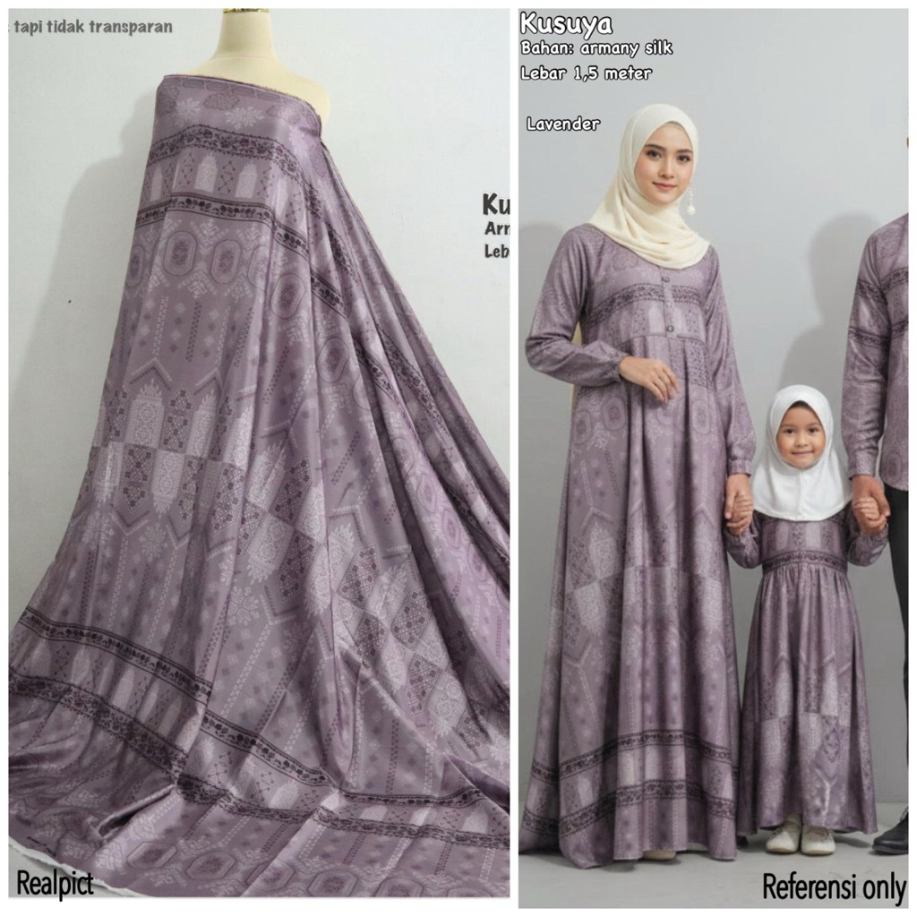 kain meteran bahan armany silk/motif batik modern/kain sarimbit/seragaman keluarga/bridesmaid/bahan 