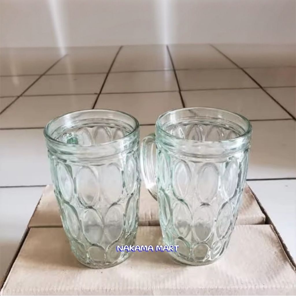 Gelas bir jempol lsi 6 pcs/Gelas beling jempol Tebal