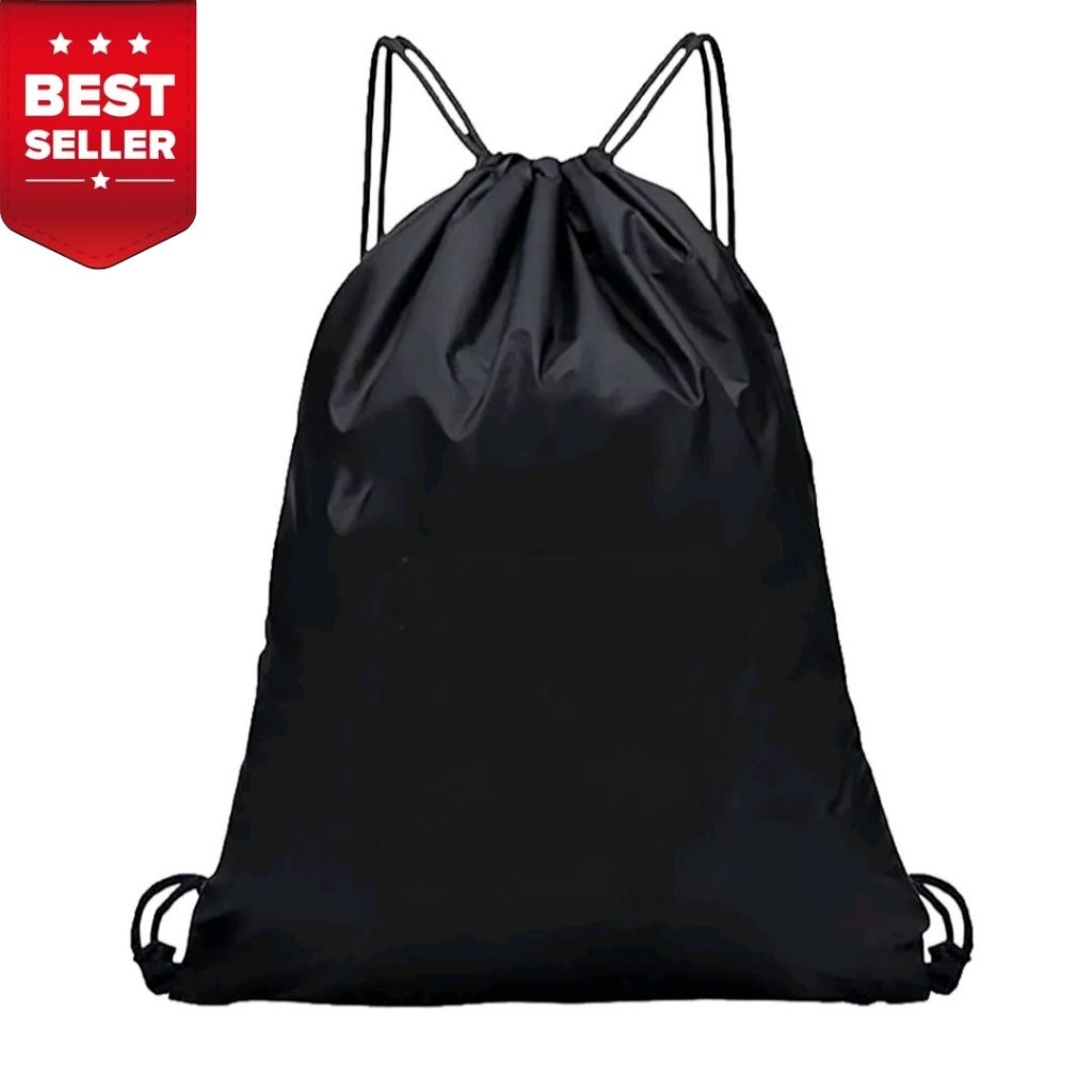 COD tas serut pria wanita model hitam polos