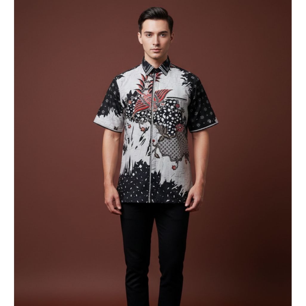 Batik Cantieq Exclusive - PHOENIX HITAM |Batik pria premium katun solo jahitan premium smock mewah |
