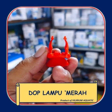 PERLENGKAPAN AQUARIUM - DOP LAMPU AQUARIUM / DOP LAMPU UV / DOP HEATER (MERAH) SEPASANG