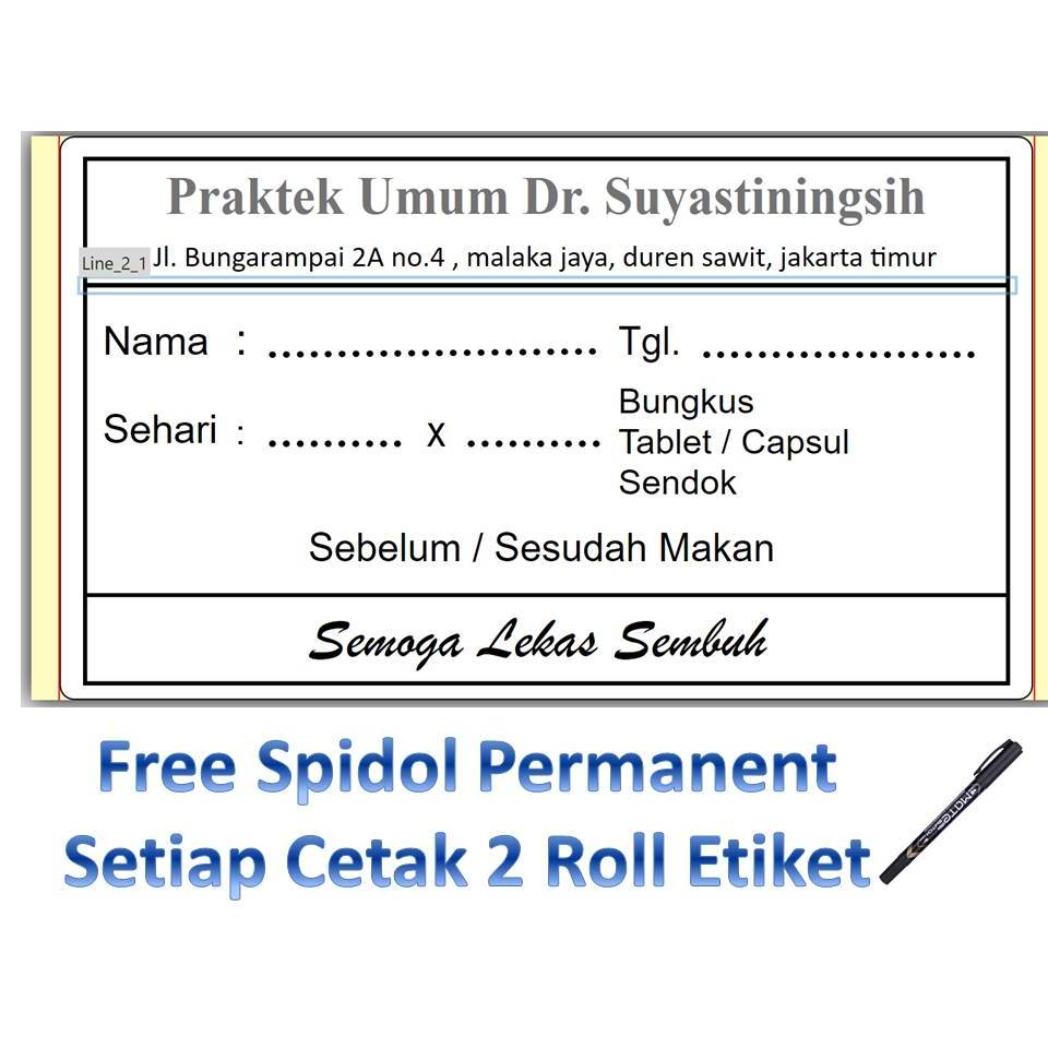 CETAK LABEL ETIKET RUMAH SAKIT - PUSKESMAS - KLINIK - BIDAN