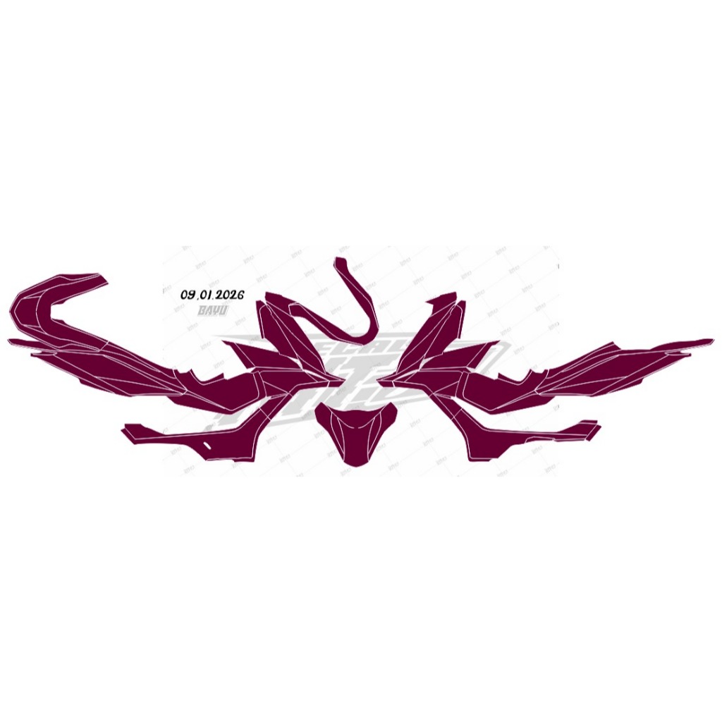 Decal Stiker pcx 160  Dekal Variasi Sticker Striping Custom Full Body merah hitam piston