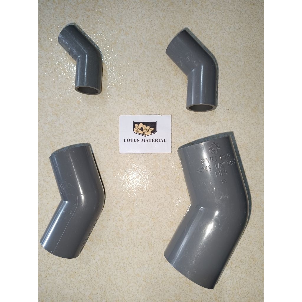 45° derajat Elbow / Elbow 45 derajat / 45 derapat Knee PVC / Sambungan Pipa pvc / Fitting Pipa / Elb