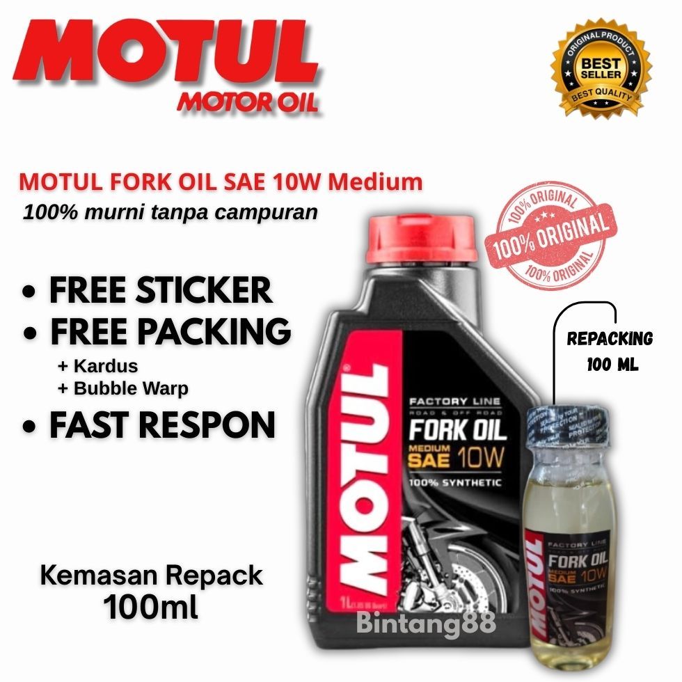 Oli Shock Motul Fork Oil 5W & 10W 100% Synthetic Original REPACK 100ml