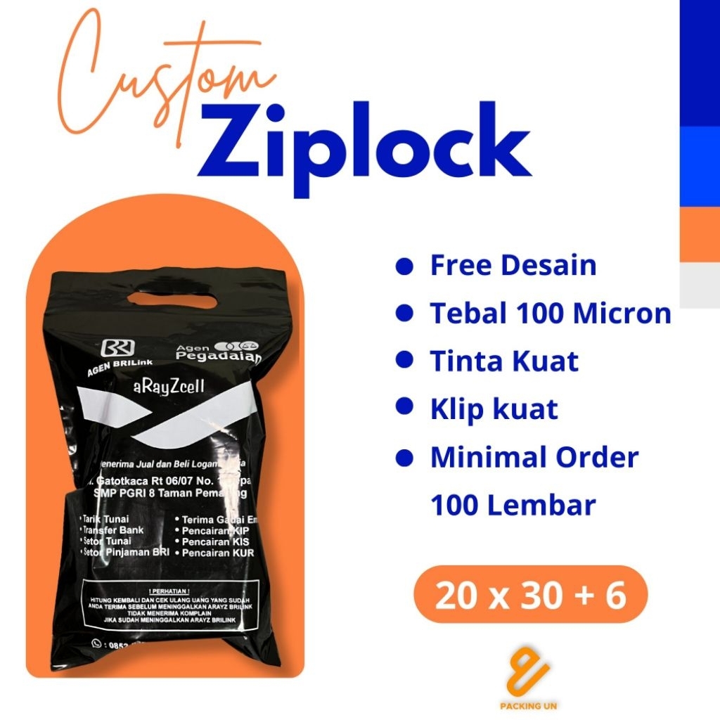 Ziplock custom 20x30+6