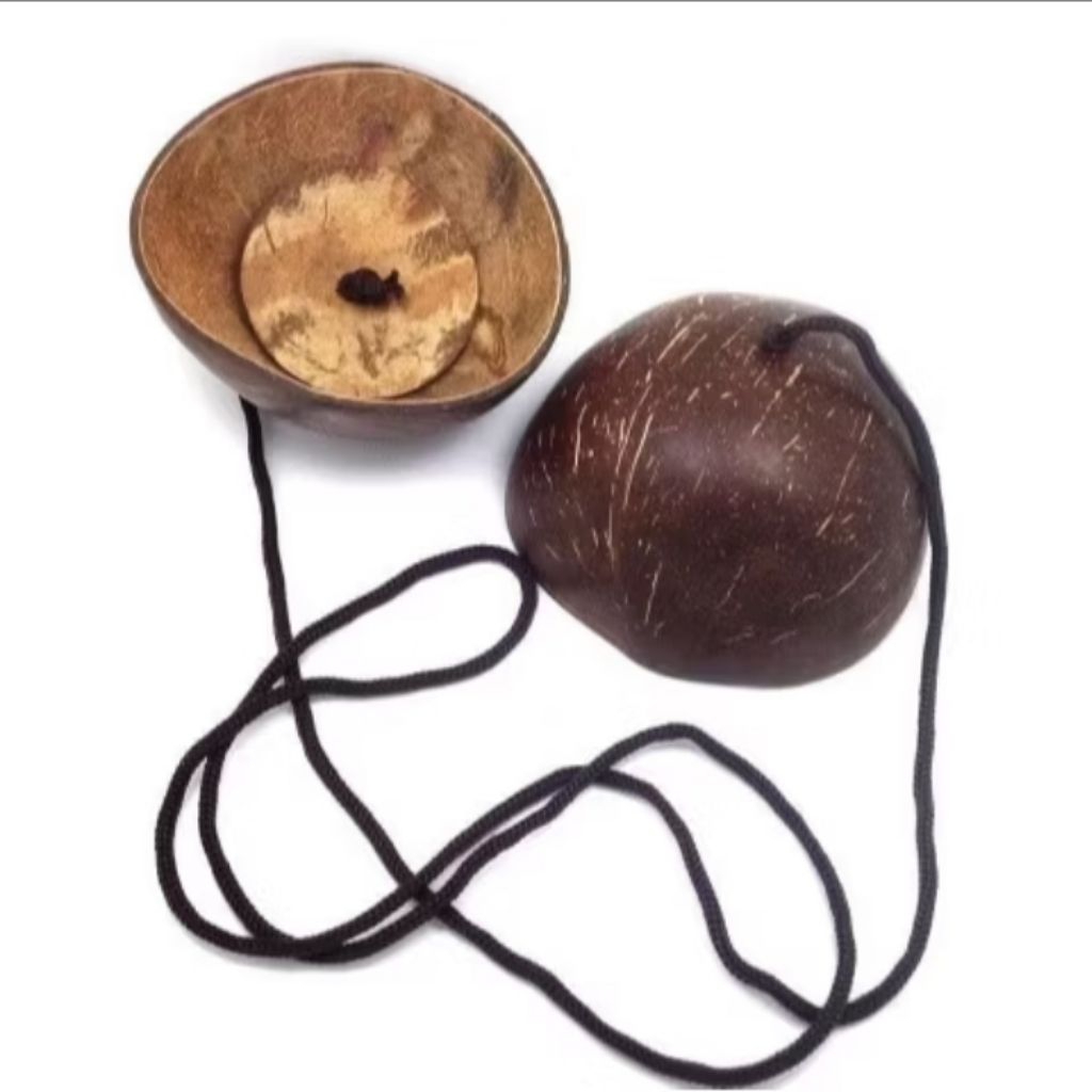 PROMO Mainan Tradisional Egrang Batok Plitur Aesthetic / Egrang Batok Kelapa - Egrang Batok Kelapa A