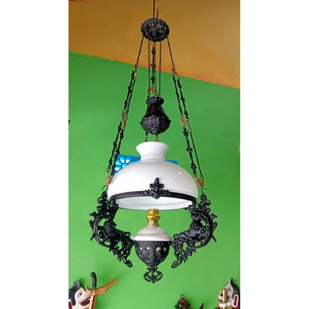 LAMPU GANTUNG ANTIK BESI KUNO DIAMETER 40