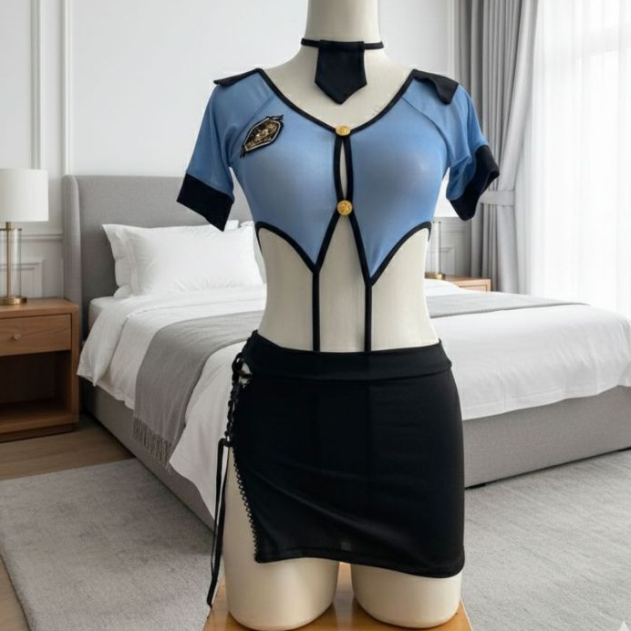 ZF-001 Lingerie Cosplay Polisi Transparant Premium Korean Style
