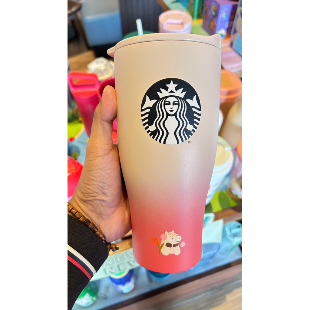 [ORIGINAL] Starbucks SS Tumbler WhitePink 783ML Series Tahun Kuda 2026