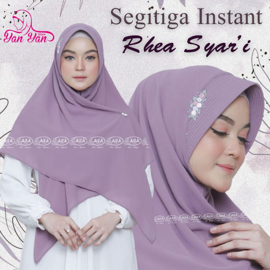 RHEA SYAR'I ORIGINAL SEGITIGA INSTANT SYARI BY AILA HIJAB INSTANT PREMIUM HANDMADE UKURAN BESAR