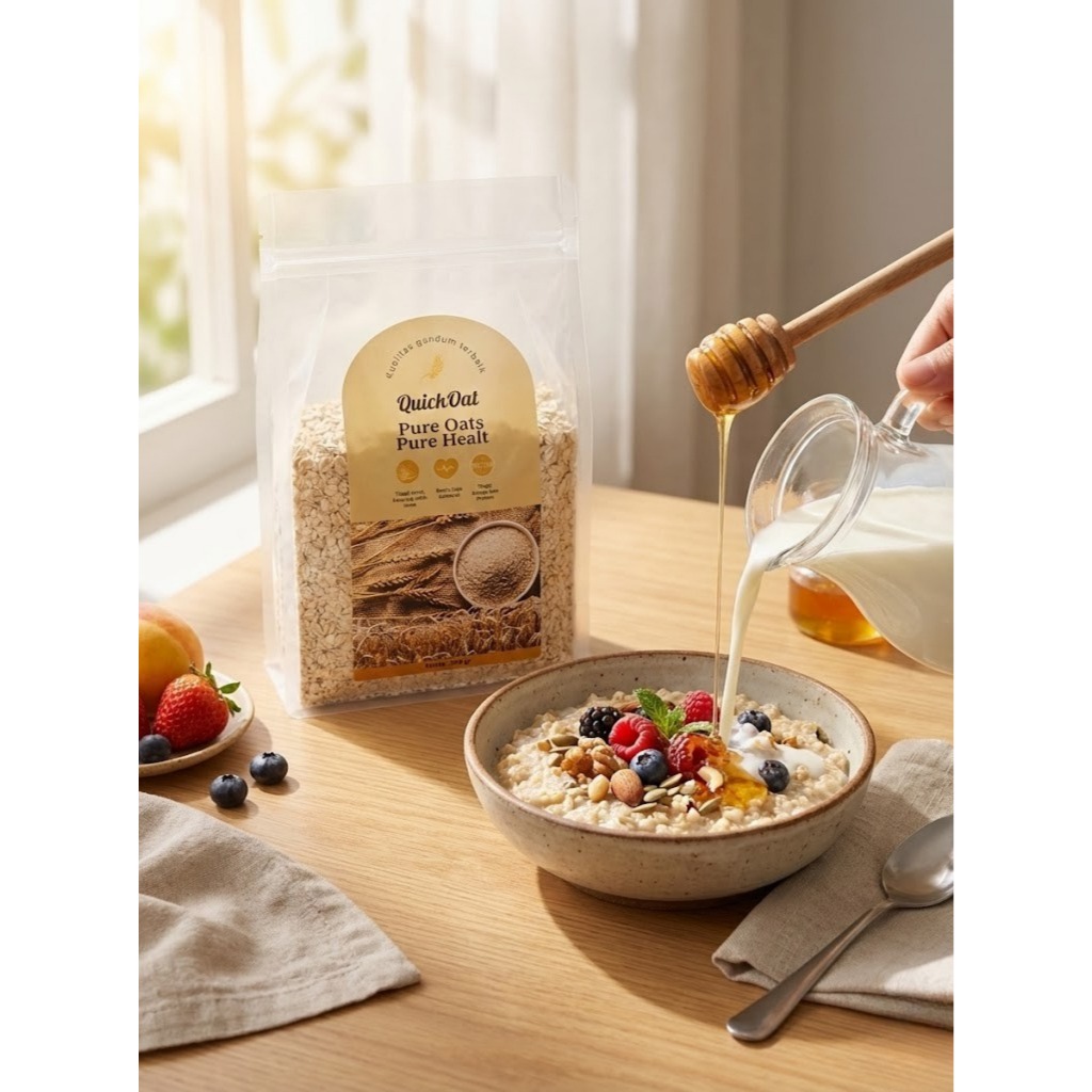 Quick Oat Bran Oat Halus Makanan Cepat Saji Praktis Oat Diet 100% Halal Kemasan 500G