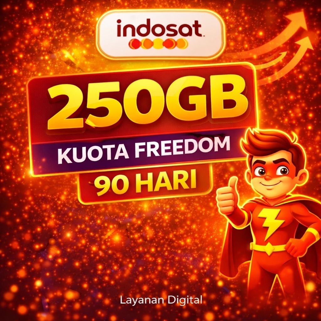 Kuota Paket Data Indosat 250GB 90 Hari