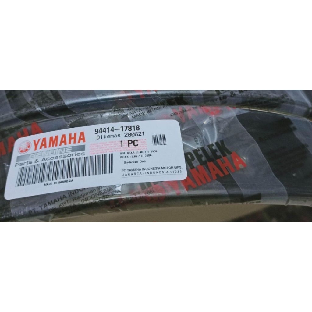 100%ORI Velg Rim Belakang Vega ZR, Fiz R 140X17 Hitam DID 94414-17818