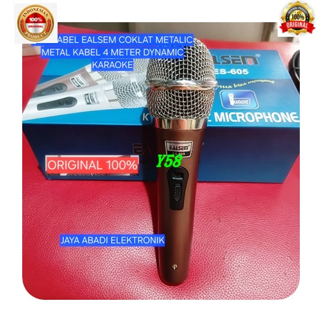 Y58 MIKROFON ORI 100% MIC KABEL ORI 100% COKLAT METALIC METAL KABEL 4 METER DYNAMIC KARAOKE DYNAMIC 