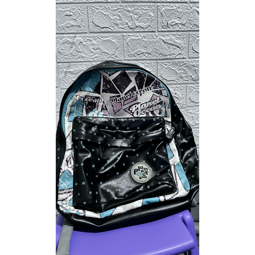 (PRELOVED) TAS RANSEL LAPTOP PLANET OCEAN SECOND BEKAS PRELOVED