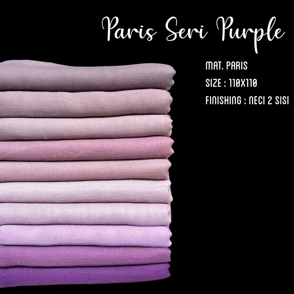 Segiempat Paris Seri Purple 110x110 / Hijab Paris Ungu / Segiempat Paris Taro / Jilbab Paris Ungu Te