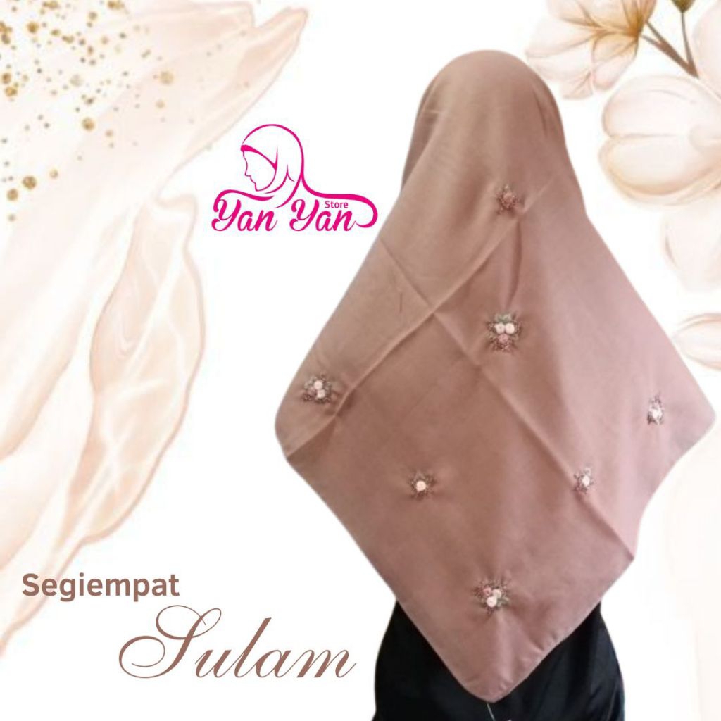 ORIGINAL SEGIEMPAT VOAL SULAM BY AILA DAILY HIJAB HANDMADE CANTIK JILBAB CASUAL