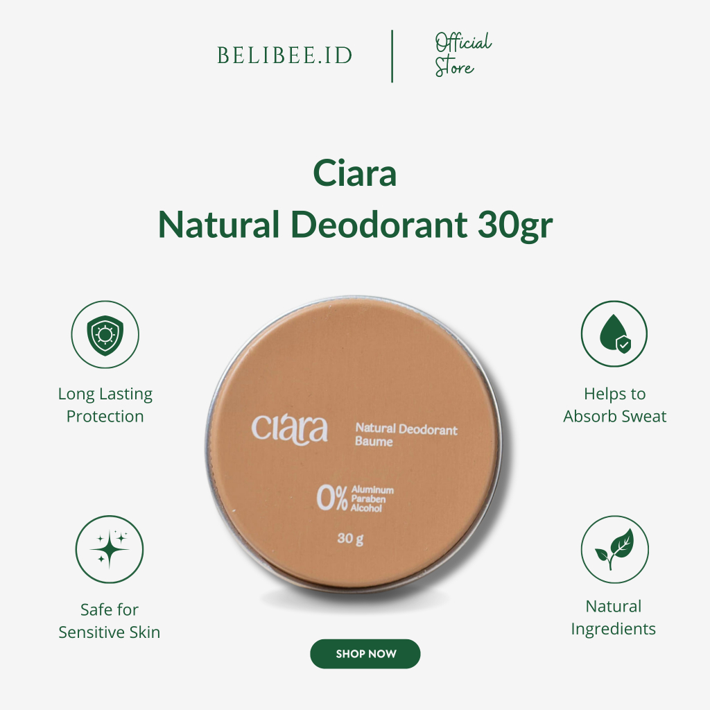 Ciara Natural Deodorant 30gr - Ciara Natural Deodorant Antiperspirant - Penghilang Bau Badan