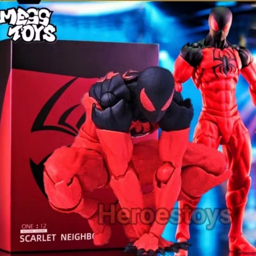 Action Figure Shf Spiderman Black Suit Symbiote PVC Figure Mainan_varian Red Scarlet