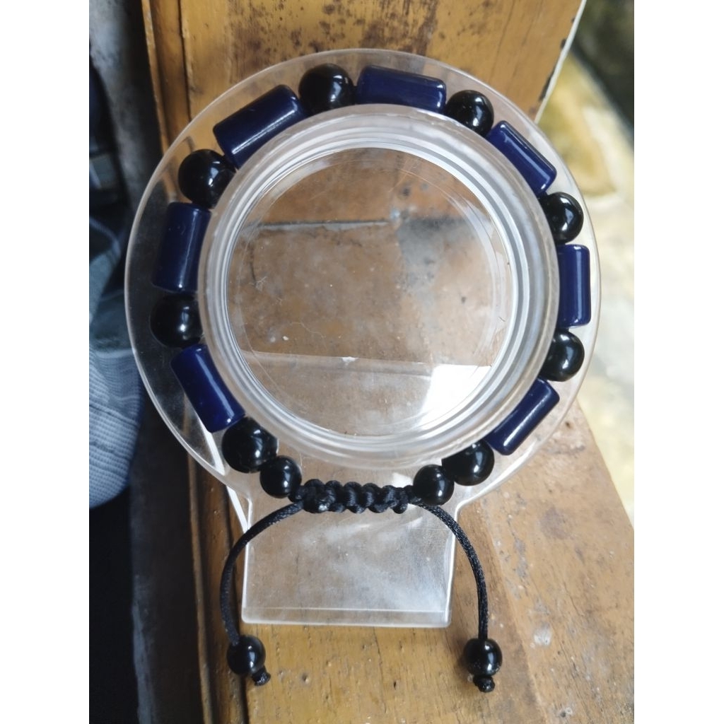 Gelang manas sambelum biru tua full manik batu