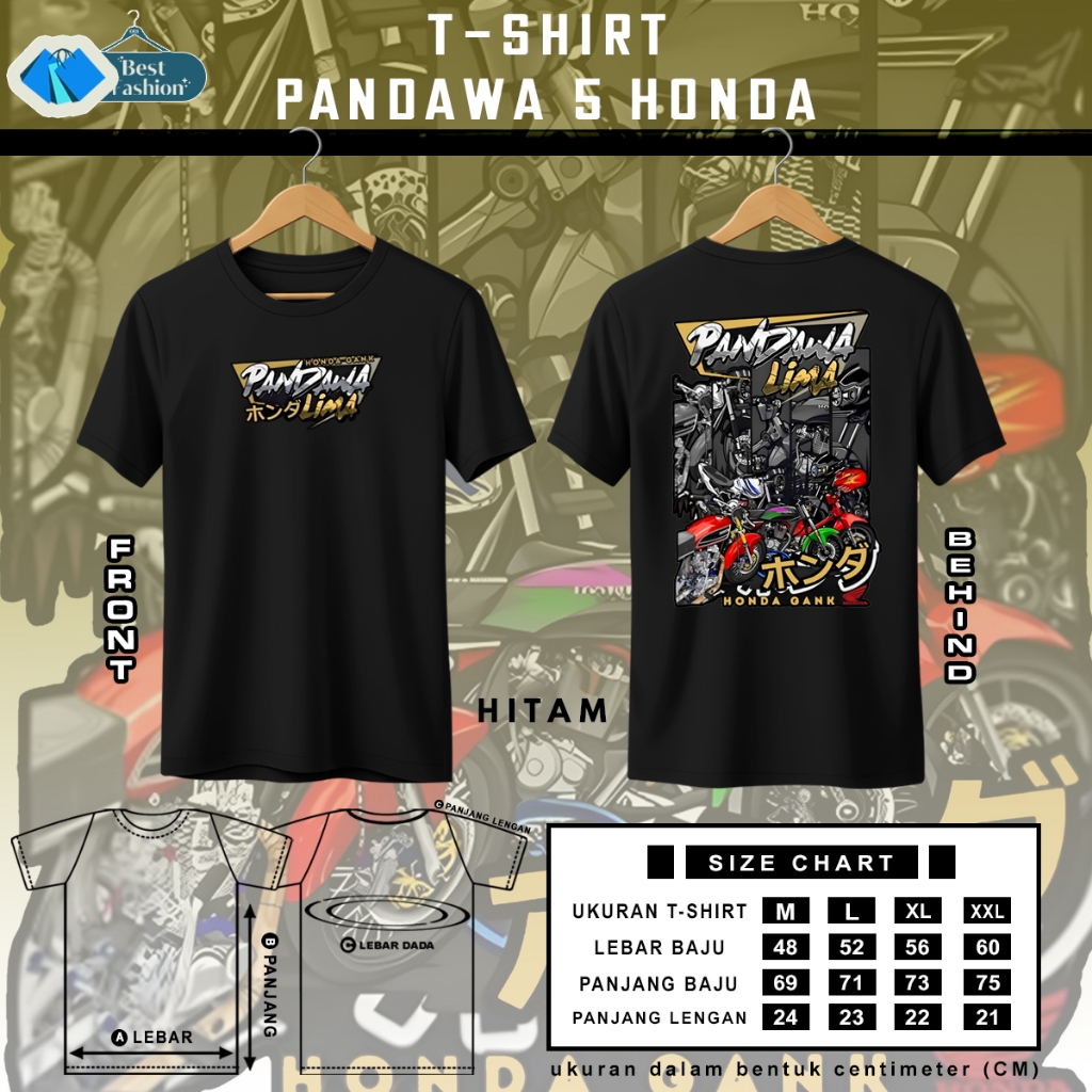 Kaos Pria Honda Gank Pandawa 5 Lima Herex Jatim Cb Gl Mp Megapro Gl100 C70 Pitung Distro Original Mu