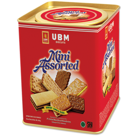 UBM Biscuit Mini Assorted 830g Kaleng Segi Biskuit Assorted