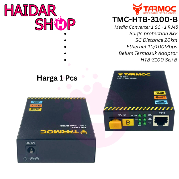 Tarmoc TMC-HTB-3100-B | Board PCB B Netlink HTB3100 1FO 1Lan 10/100 | Media Converter tanpa Adaptor