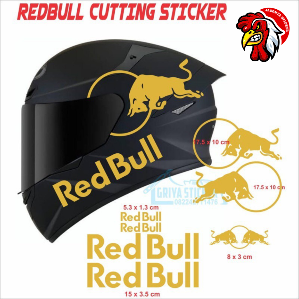 7pcs Cutting Sticker HELM Full Face StikerRed Bull Lis Variasi HELM Hologram Laser Chrome Gold Dan S