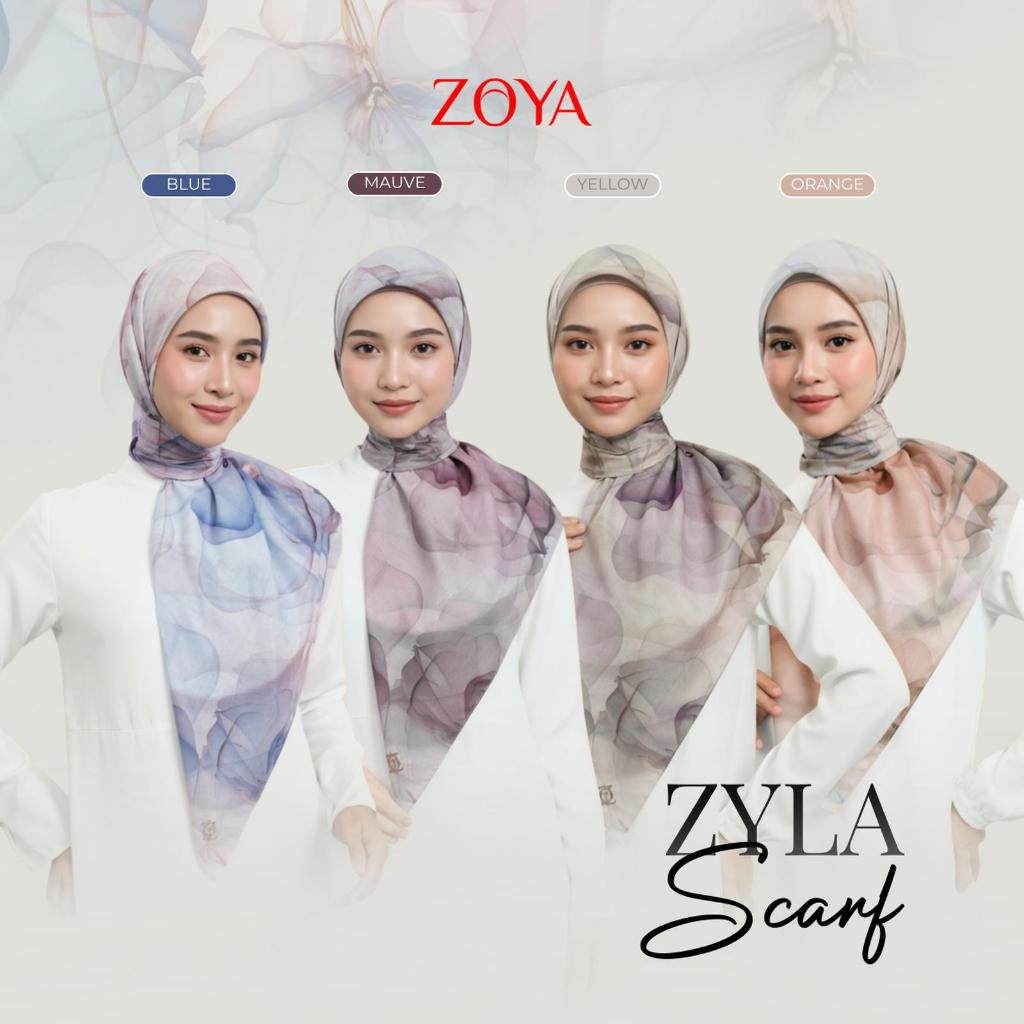 Zoya - Zyla Print Scarf Kerudung Hijab Segiempat Motif Premium Ukuran 115x115 cm FAP 50 Stitching de