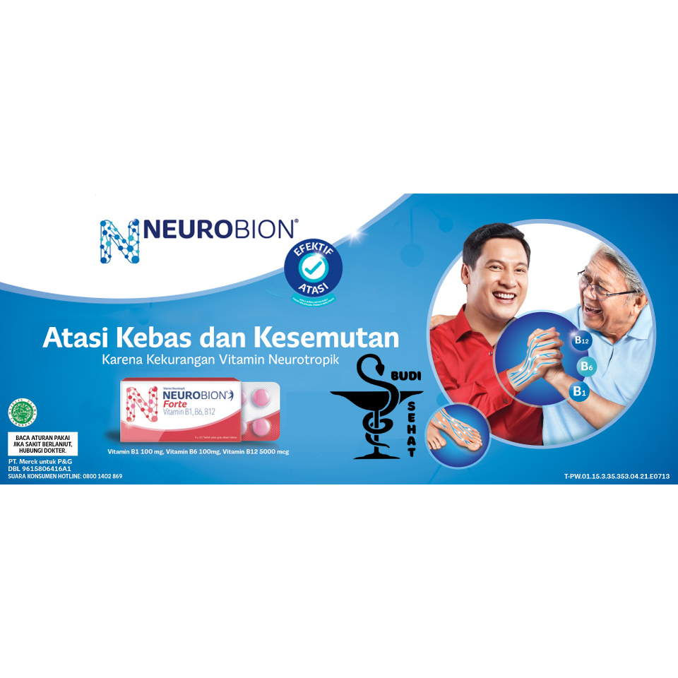 Neurobion Forte Vitamin B Multivitamin Memelihara Kesehatan Saraf Obat Kesemutan Keram @ 10 tabs