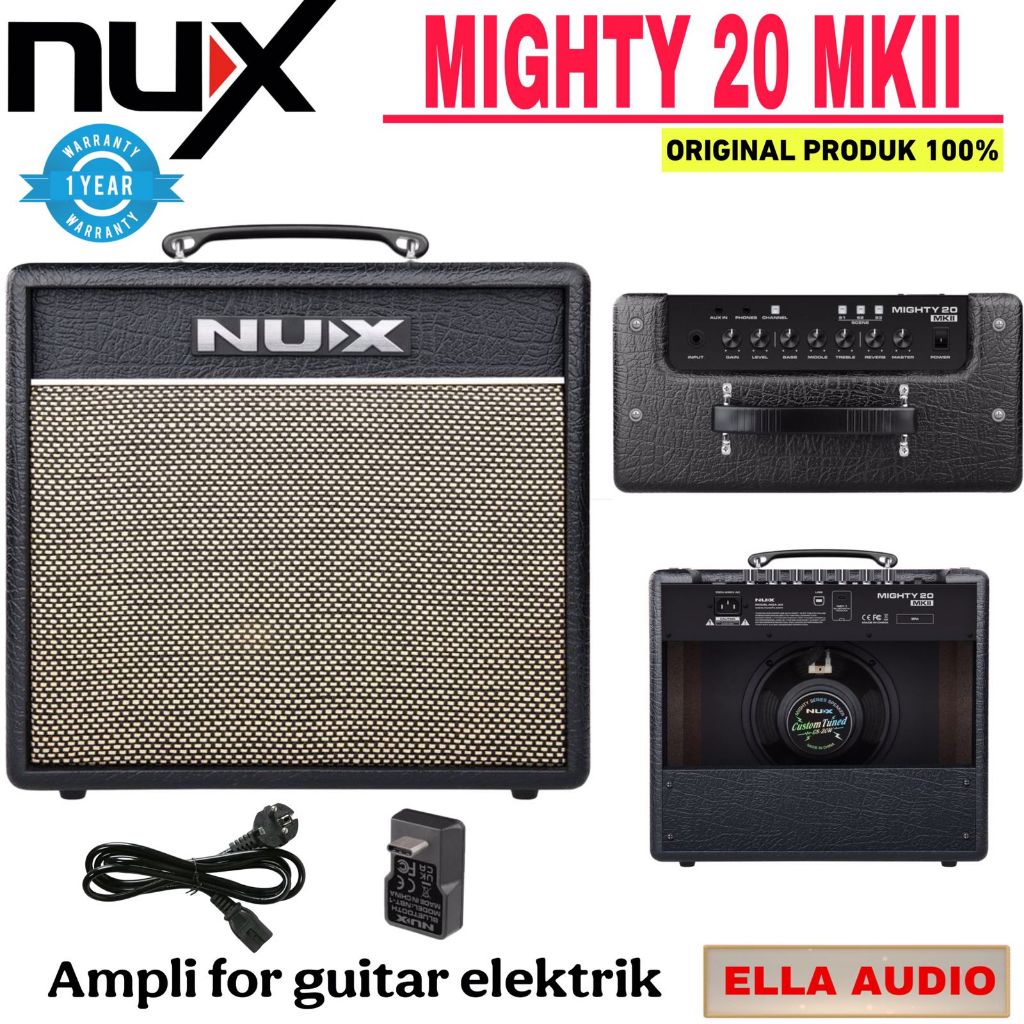 Nux Mighty 20 MKii Amplifier Gitar Elektrik Monitor Gitar Nux Mighty 20 Mk2