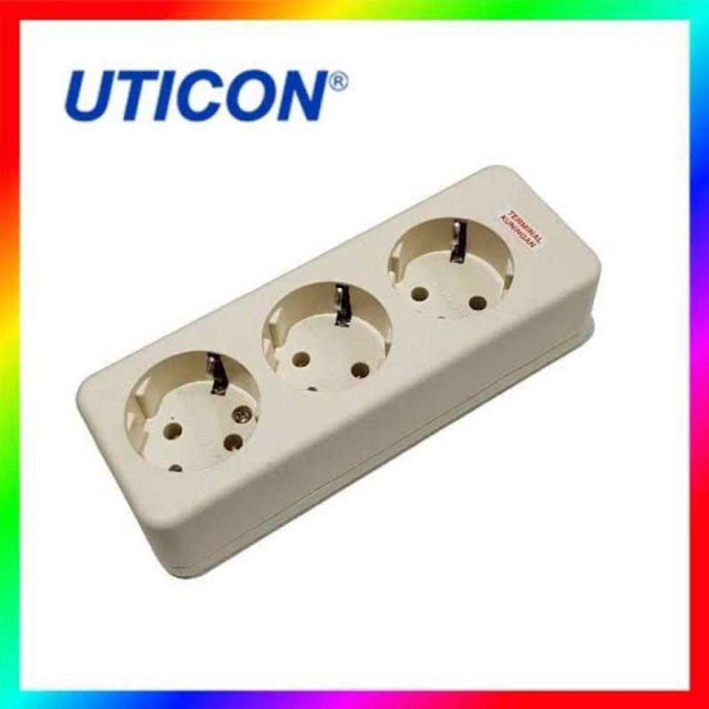 Stop Kontak 3 Lubang Uticon / Stop Kontak 3 Lubang Merk Uticon