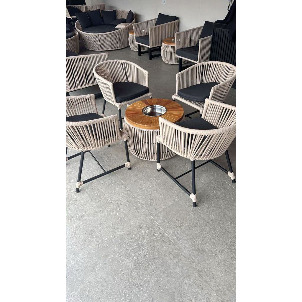 Sofa Outdoor Rotan Sintetis Premium Set Lengkap | Sofa Taman & Cafe Elegan