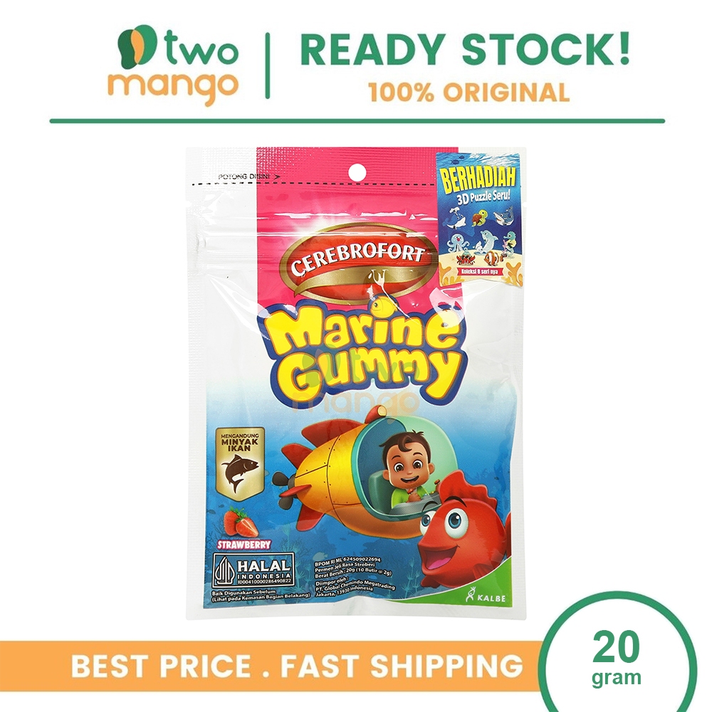 CEREBROFORT MARINE GUMMY 20GR | VITAMIN GUMMY MINYAK IKAN, FISH OIL, OMEGA 3, ANAK CERDAS