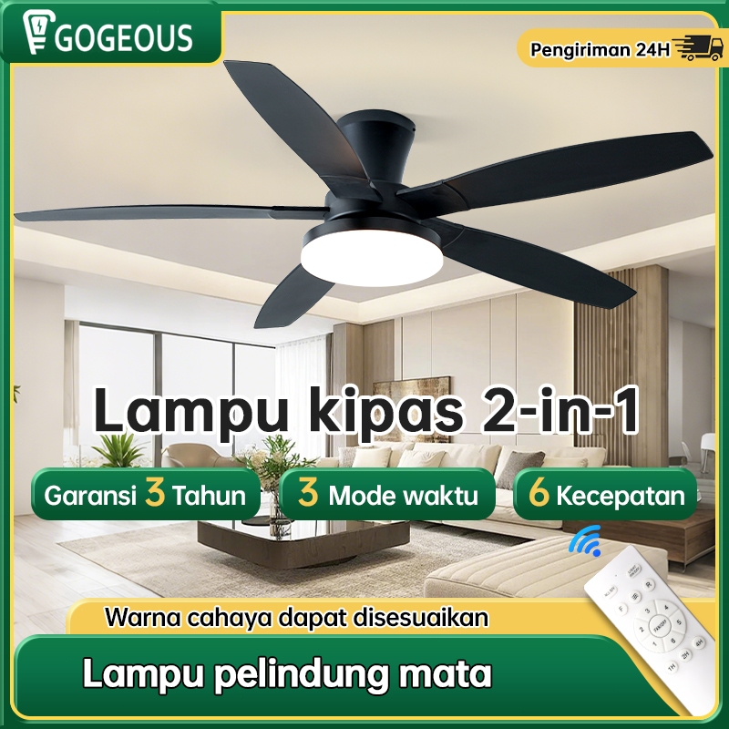 GOGEOUS COD Lampu kipas lampu kipas angin gantung plafon kipas lampu gantung plafon remote