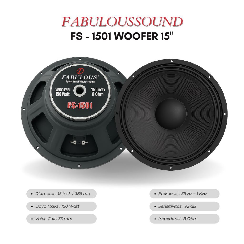 Fabulous Speaker FS 1501 komponen 15 inch