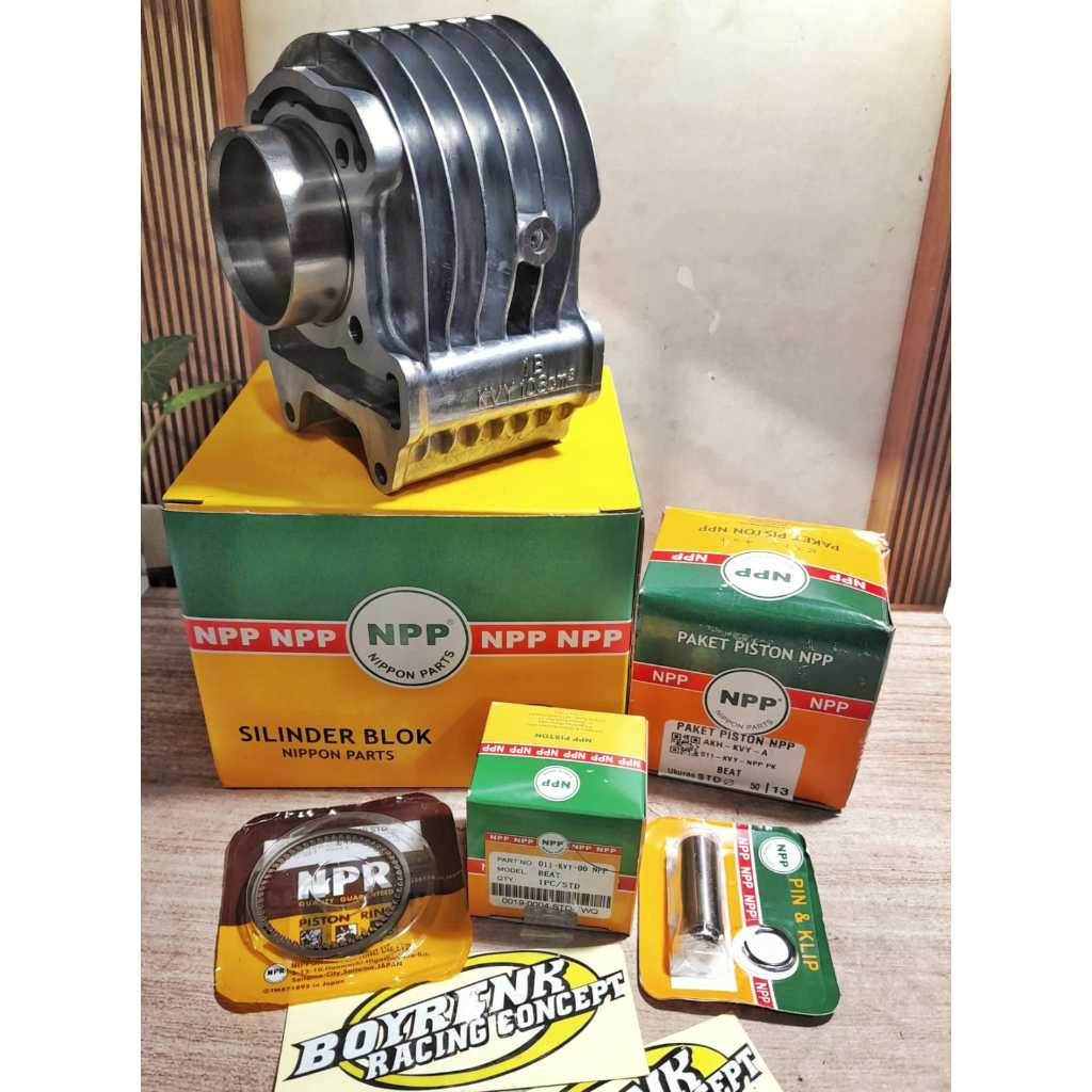CYLINDER BLOK BEAT KARBU LAMA KVY SET PISTON BEAT STD NPP - BOYRENK RACING