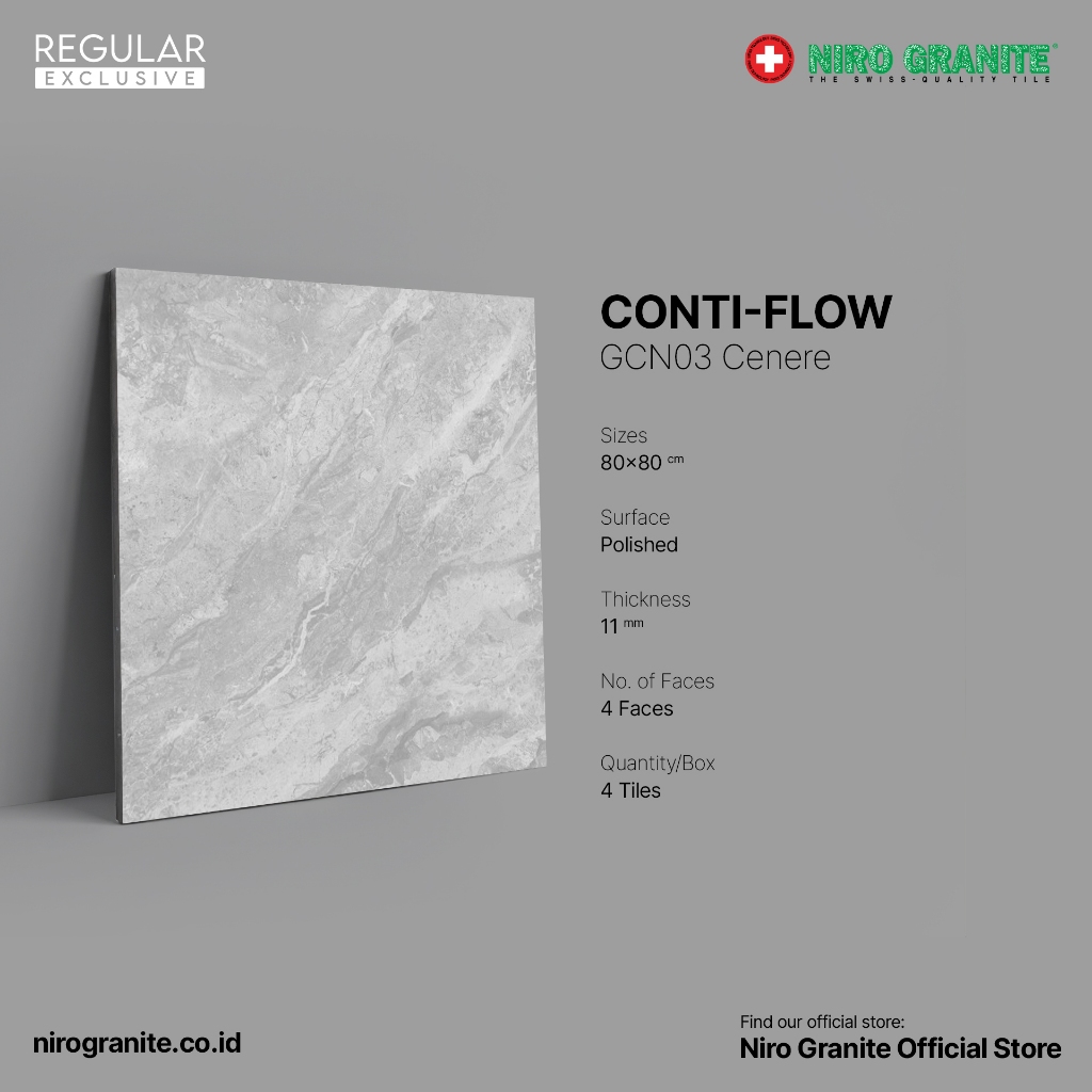 NIRO GRANITE 1st Grade - Conti-Flow GCN03 - Polished - 80 x 80