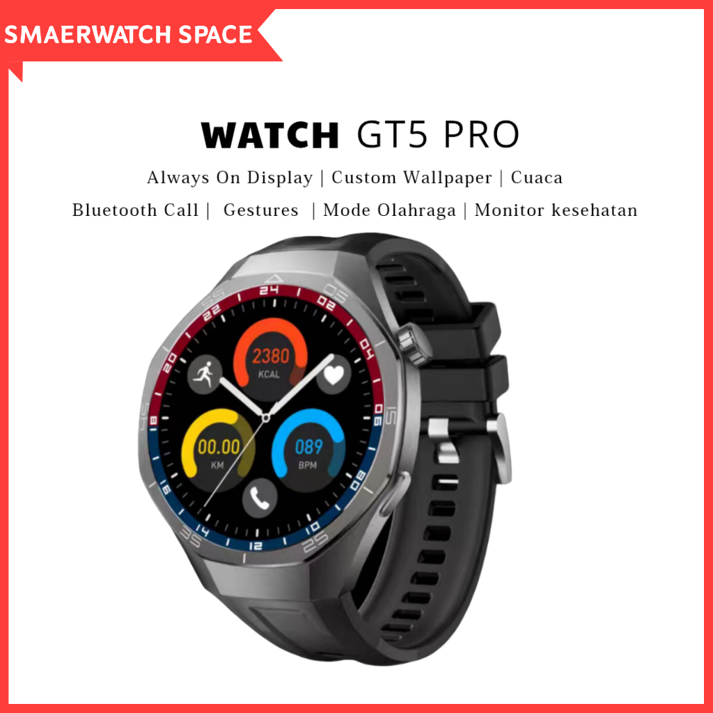 PulsarFit Smartwatch GT5 PRO  Jam Tangan Cerdas Gaya Bisnis Elegan |  Layar 1.52inci Jam Tangan Pint