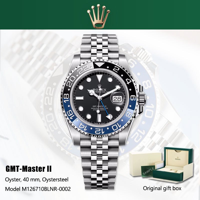 [Rolex watch] 100% original Jam tangan rolex pria GMT-Master II Series  M126710BLNR-0002 Batman beze