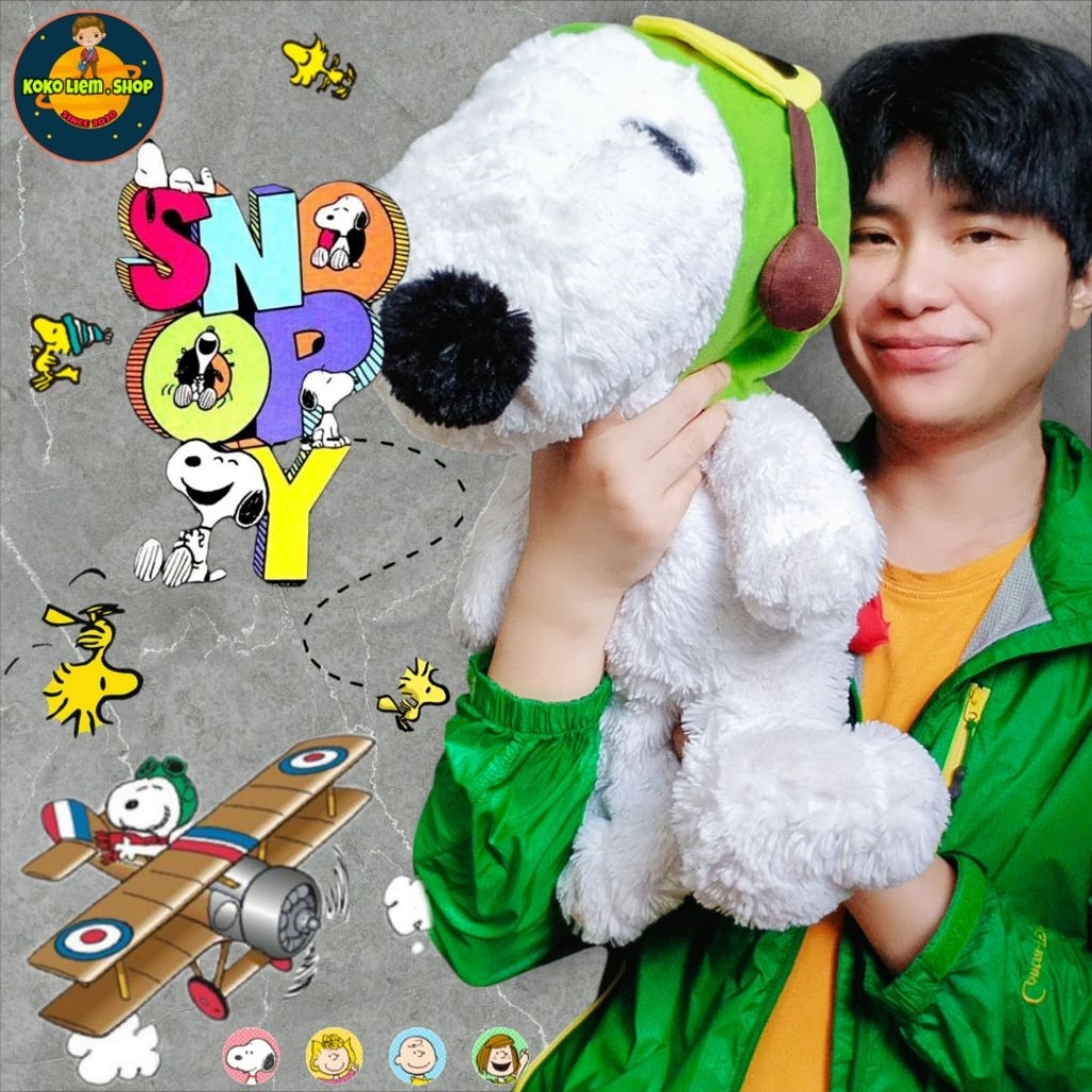 Boneka Vintage Figure SNOOPY ADVENTURE JUMBO XXL 50cm BULU MAWAR HALUS (ORIGINAL SNOOPY) KOLPRI (PL)