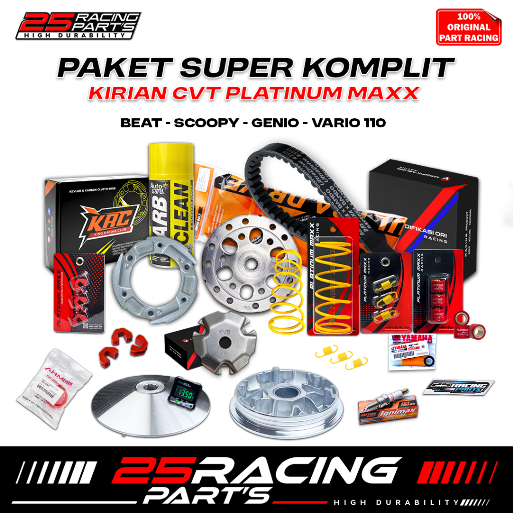 PAKET EXTRA KOMPLIT 12 CVT FULL. BEAT, SCOOPY, GENIO, VARIOPAKET KOMPLIT CVT NMAX UPGRADE FULL KOMPL