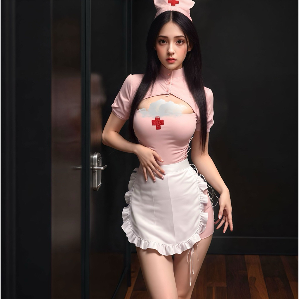 LOVELACE #9099 One Set Lingerie Kostum Suster Cosplay