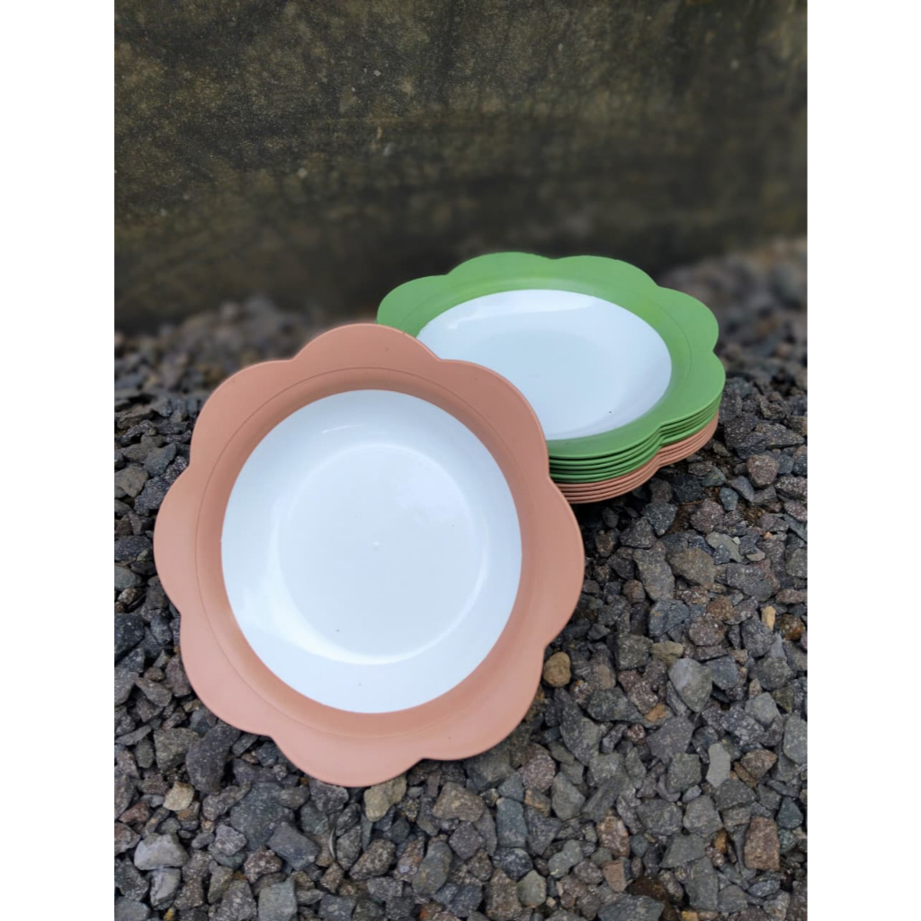 Piring Makan Plastik Pacific Motif Bunga Piring Prasmanan Bunga Piring Saji Sayur