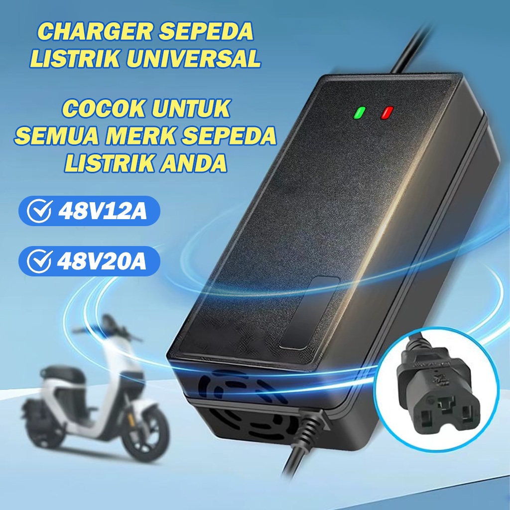 Charger Sepeda Listrik Exotic Uwinfly Goda Pacific Viar Selis 48v 12ah Universal Adaptor Charger Sep